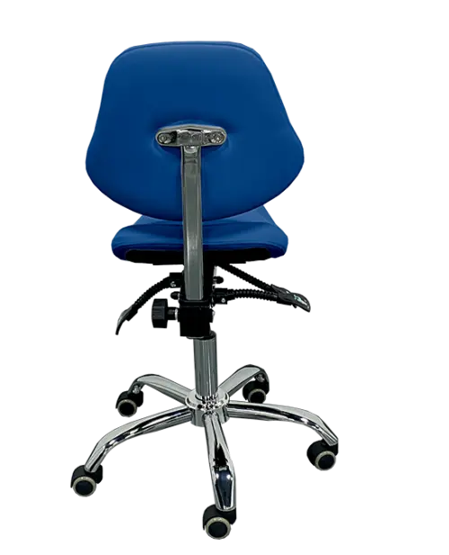 SADDLE 21, pracovní židle sedlová, ekokůže modrá